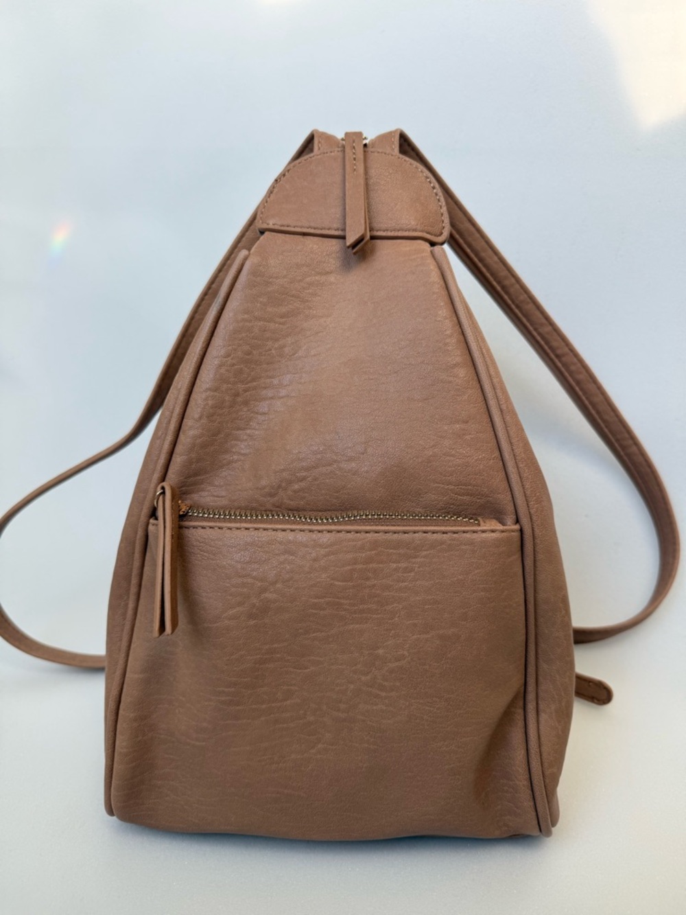 Antik Kraft Convertible Backpack Sling Bag Purse Vegan Leather Blush 13" x 8"